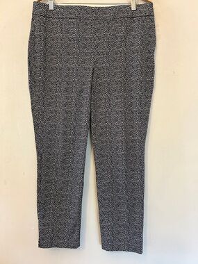 Talbots Black and White Printed Chatham Ankle Pants Size 16 EUC